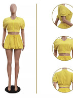 Zip Up Crop Top Shorts Set (14)