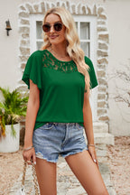 Spliced Lace Flutter Sleeve Top (17)