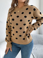 Polka Dot Round Neck Sweater (2)