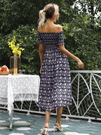 Off Shoulder Floral Slit Dress (7)
