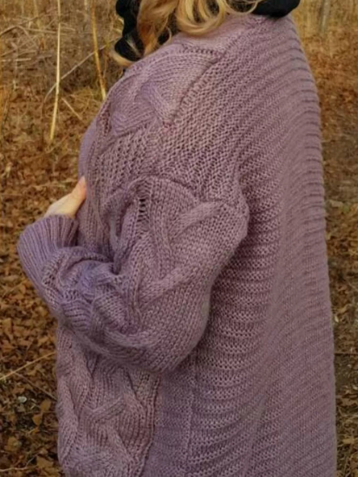 Chunky Knit Open Front Cardigan (9)