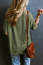 Textured V-neck Dropped Shoulder T-shirt (8)
