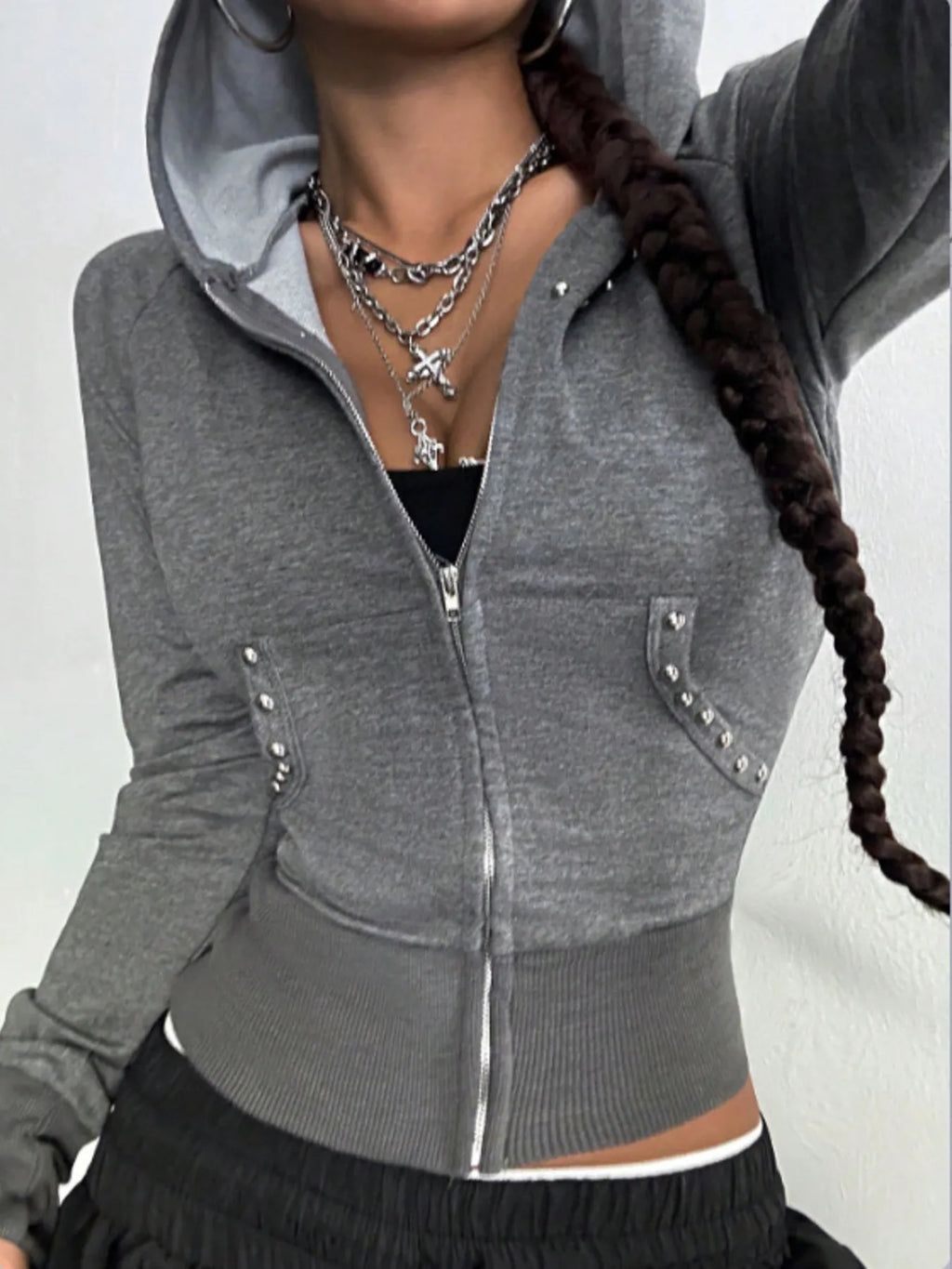 Zip-up Long Sleeve Hoodie