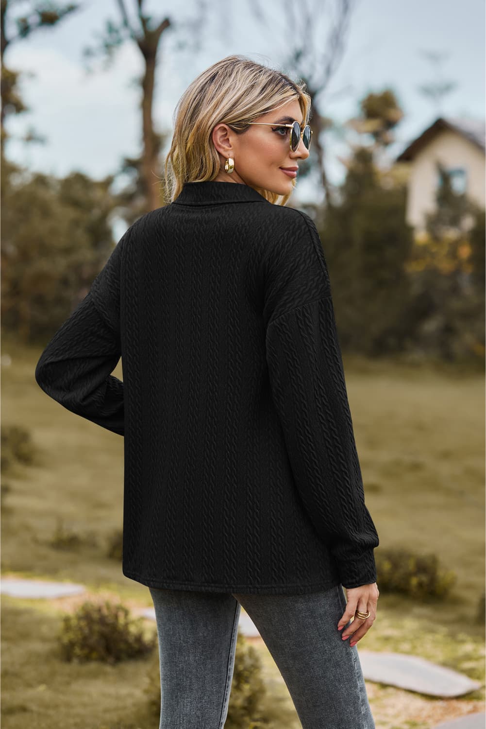 Collared Neck Long Sleeve Blouse (24)