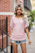 Flutter Sleeve Eyelet Gathered Detail Top (2)