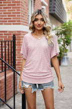 Flutter Sleeve Eyelet Gathered Detail Top (2)