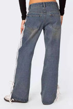 Side Striped Loose Fit Jeans (2)