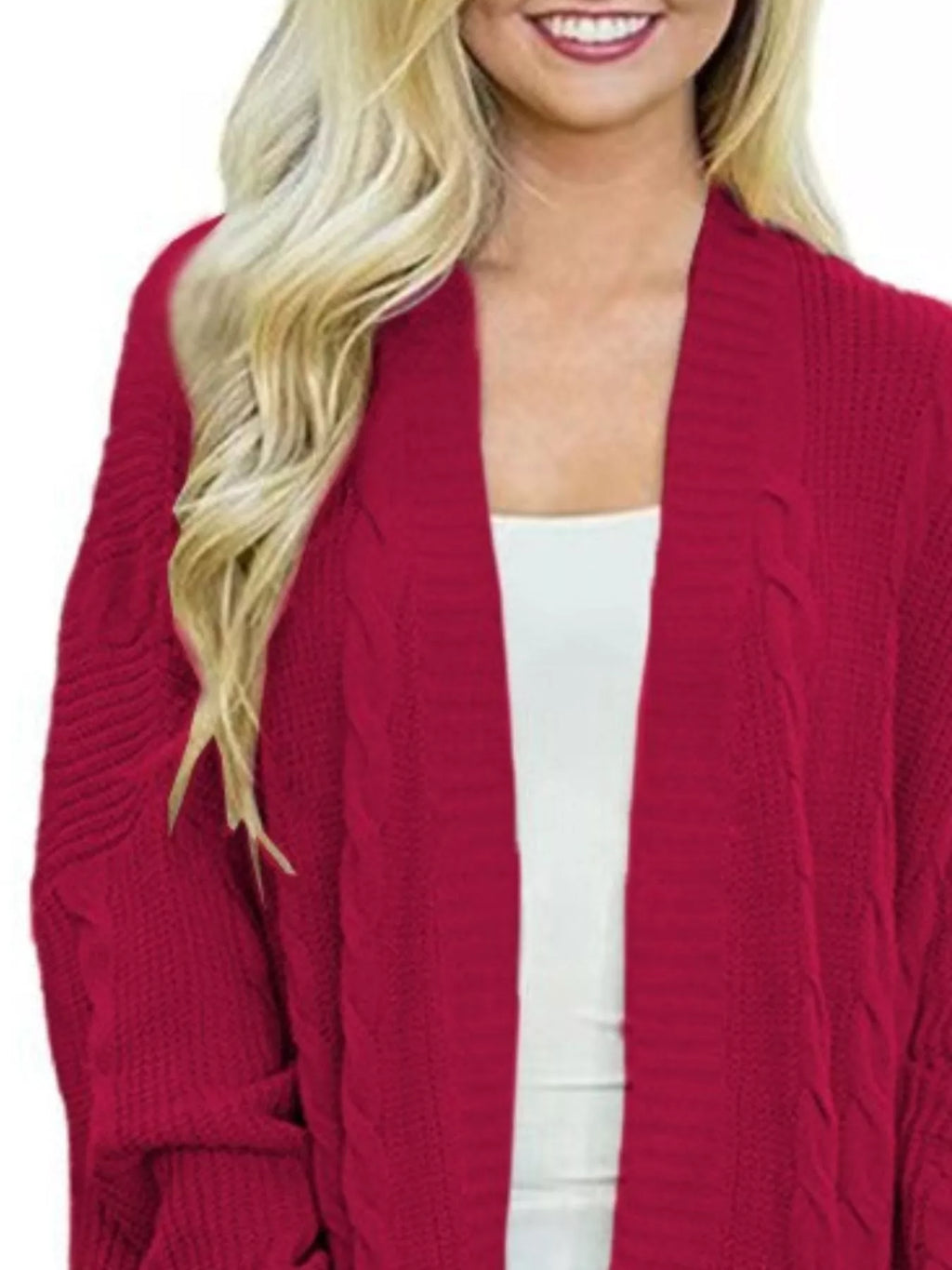 Chunky Knit Open Front Cardigan (17)