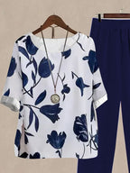 Printed Half Sleeve Top Pants Set (8)