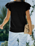 Round Neck Cap Sleeve Sweater (12)