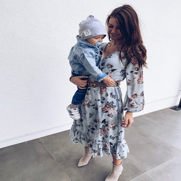 V-neck Print Dress Maxi photo 5
