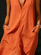 Sleeveless Maxi Dress Side Pockets (3)