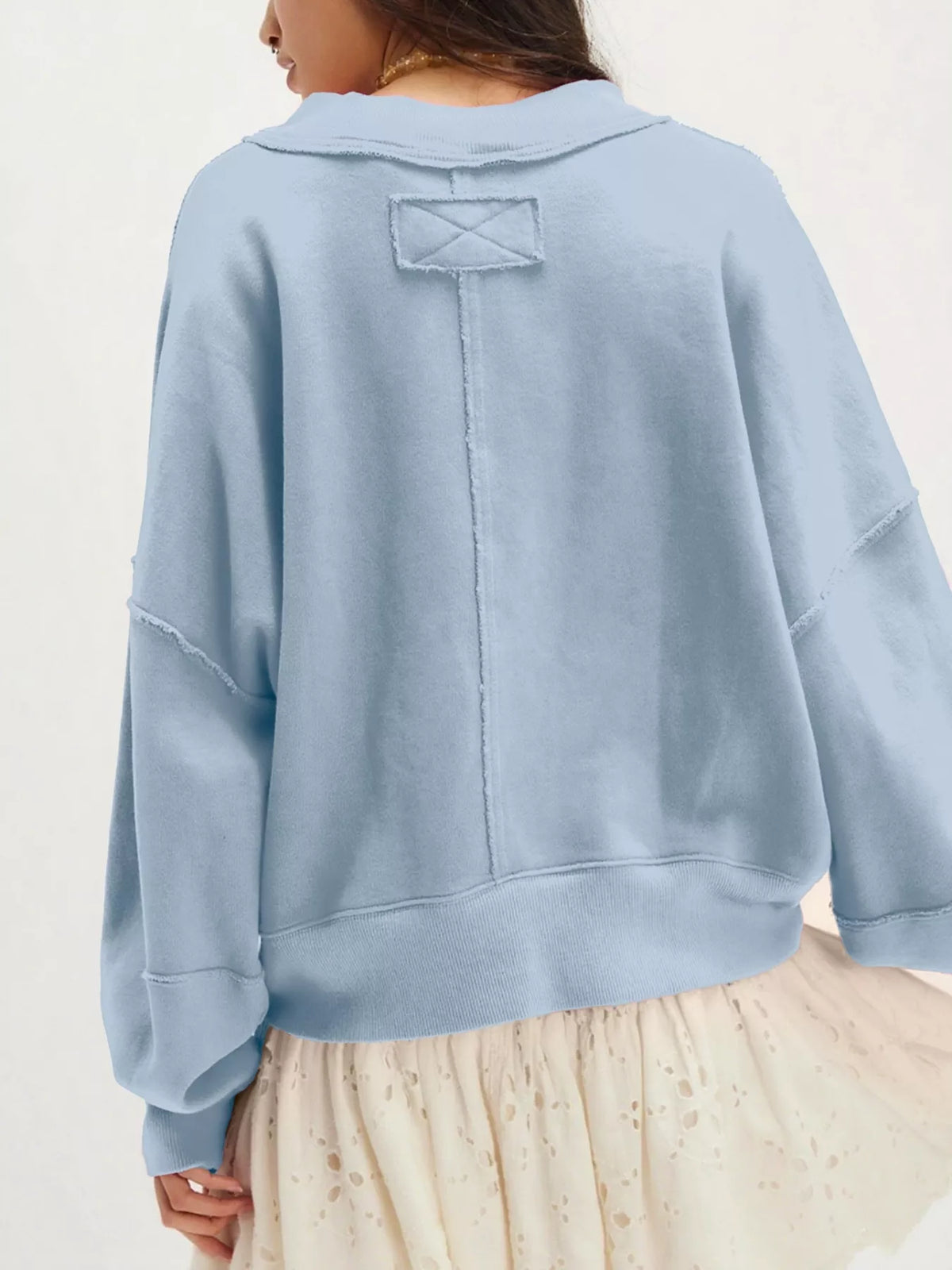 Exposed Seam Dropped Shoulder Sweatshirt (5)