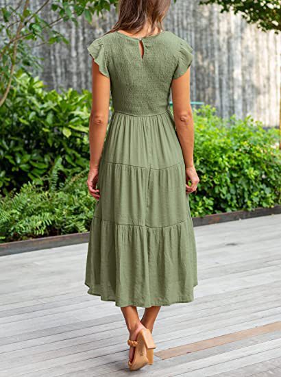 Bohemian Midi Short Sleeve Dress photo 4
