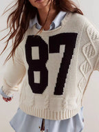 87 Number Cable-knit Sweater (2)
