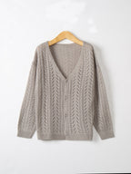 Openwork V-neck Cardigan (13)