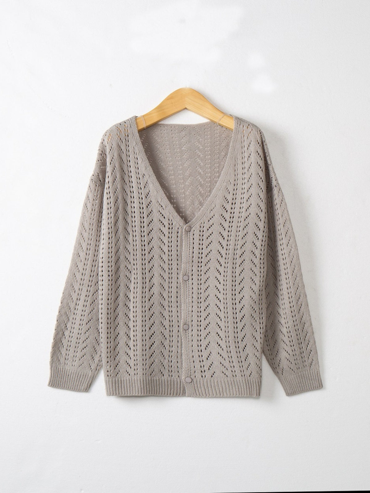 Openwork V-neck Cardigan (13)