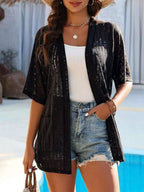 Openwork Open Front Cardigan (8)