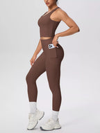 Scoop Neck Tank High-waisted Leggings Active Set (16)