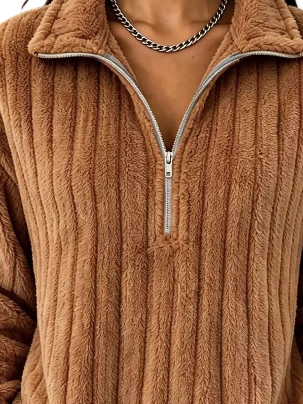 Quarter-zip Dropped Shoulder Sweatshirt (11)