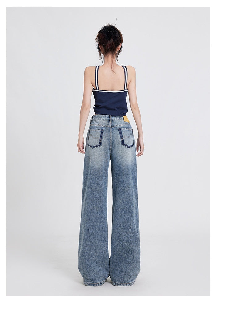 Wide Leg Jeans High Waist Baggy Straight Trousers photo 29