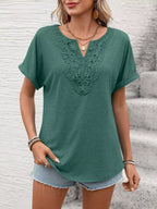 Lace Trim Short Sleeve T-shirt (14)