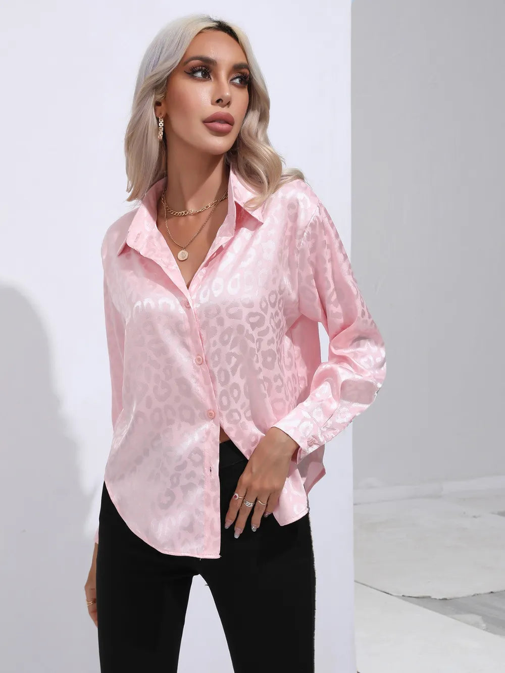 Leopard Collared Neck Long Sleeve Shirt (3)