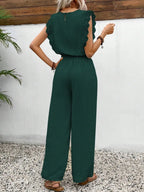 Lace Trim Round Neck Top Pants Set (21)