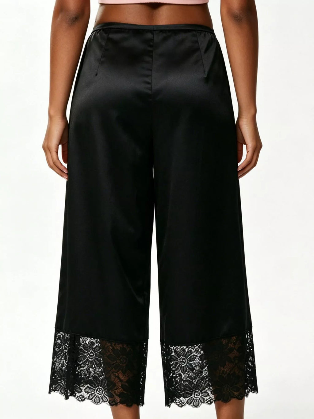 Lace Trim Wide-leg Cropped Pants (14)