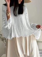 Boat Neck Crochet Knit Cover Up (9)
