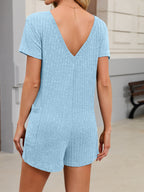 Casual Ribbed Knit V-neck Romper (31)