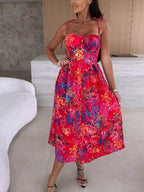 Printed Tie-strap Midi Dress (7)