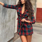 Check Suit Dress variant CJNSSYLY04468-Red-S|CJNSSYLY04468-Red-L|CJNSSYLY04468-Red-XL|CJNSSYLY04468-Red-M