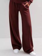 Button Detail Dropped Shoulder Top Pants Set (31)