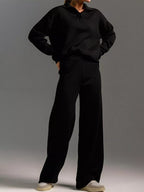 Polo Collar Top Wide-leg Pants Set (6)