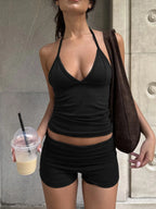 Halter Neck Cami Shorts Set (2)