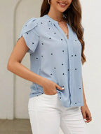Heart Print Petal Sleeve Blouse (12)