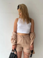 Button Up Shirt Shorts Set (17)