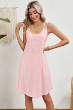Eyelet Scoop Neck Double Strap Dress (8)