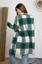 Full Size Plaid Button Up Lapel Collar Coat (14)