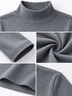 Full Size Slim-fit Mock Neck Long Sleeve Basic T-shirt Plus (10)