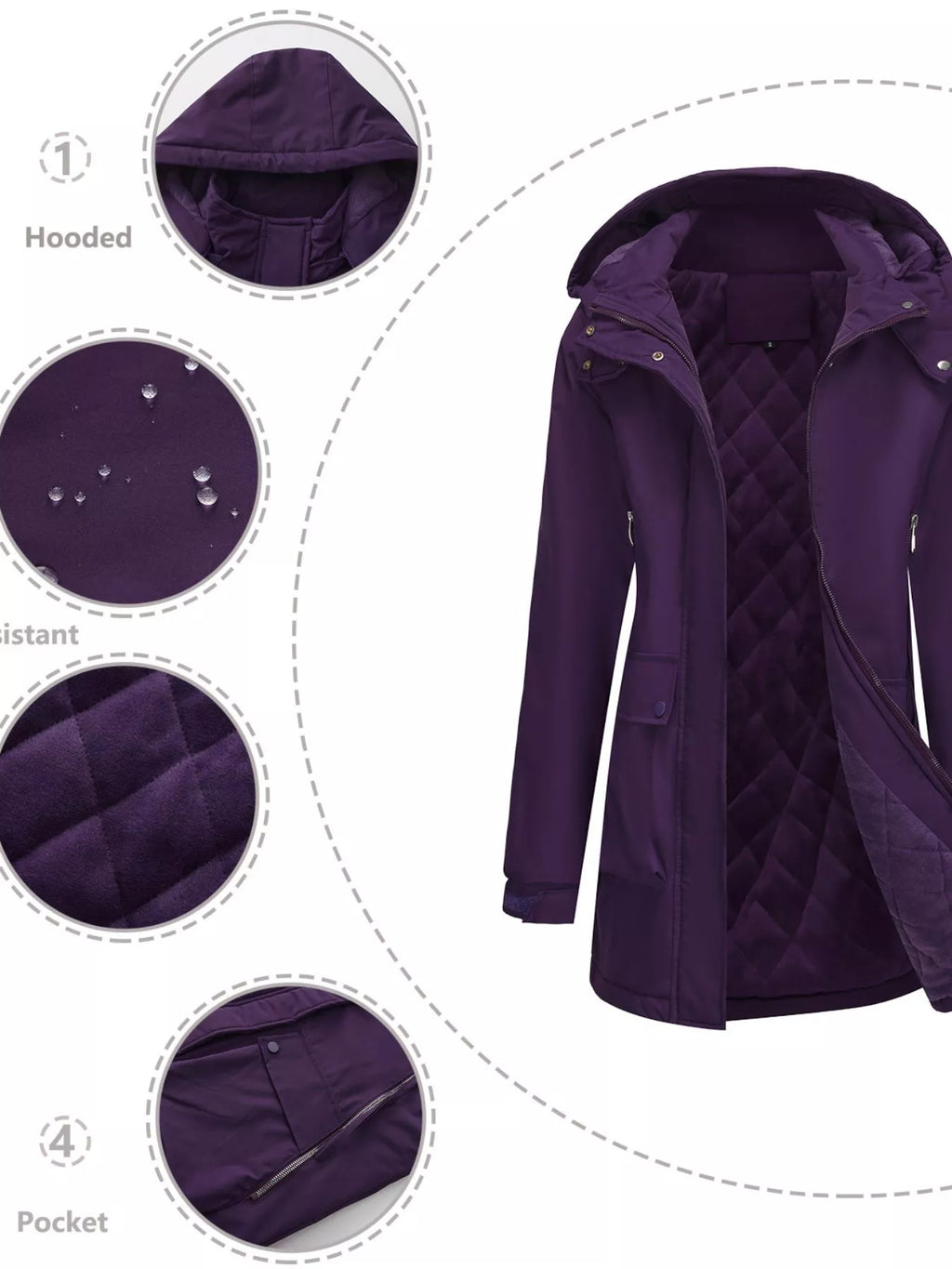 Full Size Zip Up Hooded Parka Outerwear Plus (33)