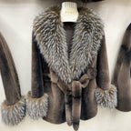 High-end Fur-and-fabric Faux Mink Coat photo 5