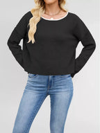 Round Neck Dropped Shoulder Sweater (24)
