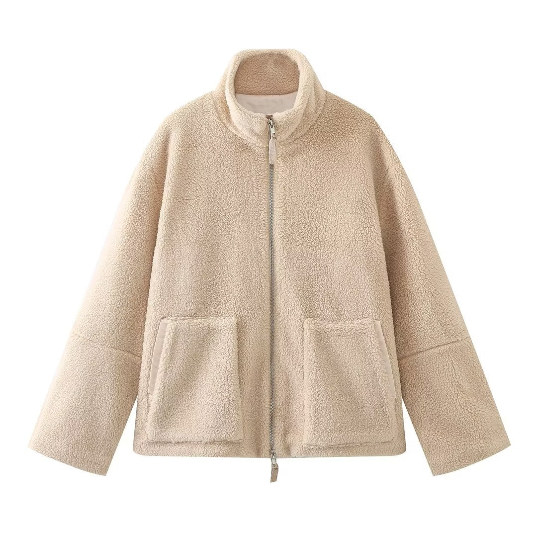 Lamb Wool Turtleneck Woolen Coat photo 8