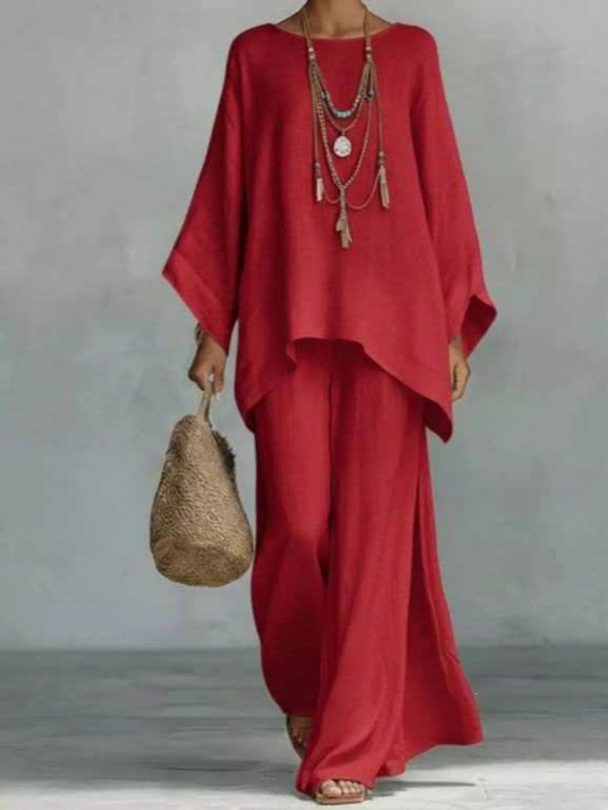 Full Size Casual Loose Fit Top Pants Set Two-piece Plus (12)