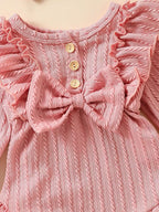 Children's Ruffled Long Sleeve One-piece Bodysuit Headband (7)