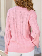 Cable Knit Long Sleeve Sweater (12)