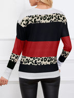 Leopard Block Striped Knit Top (16)