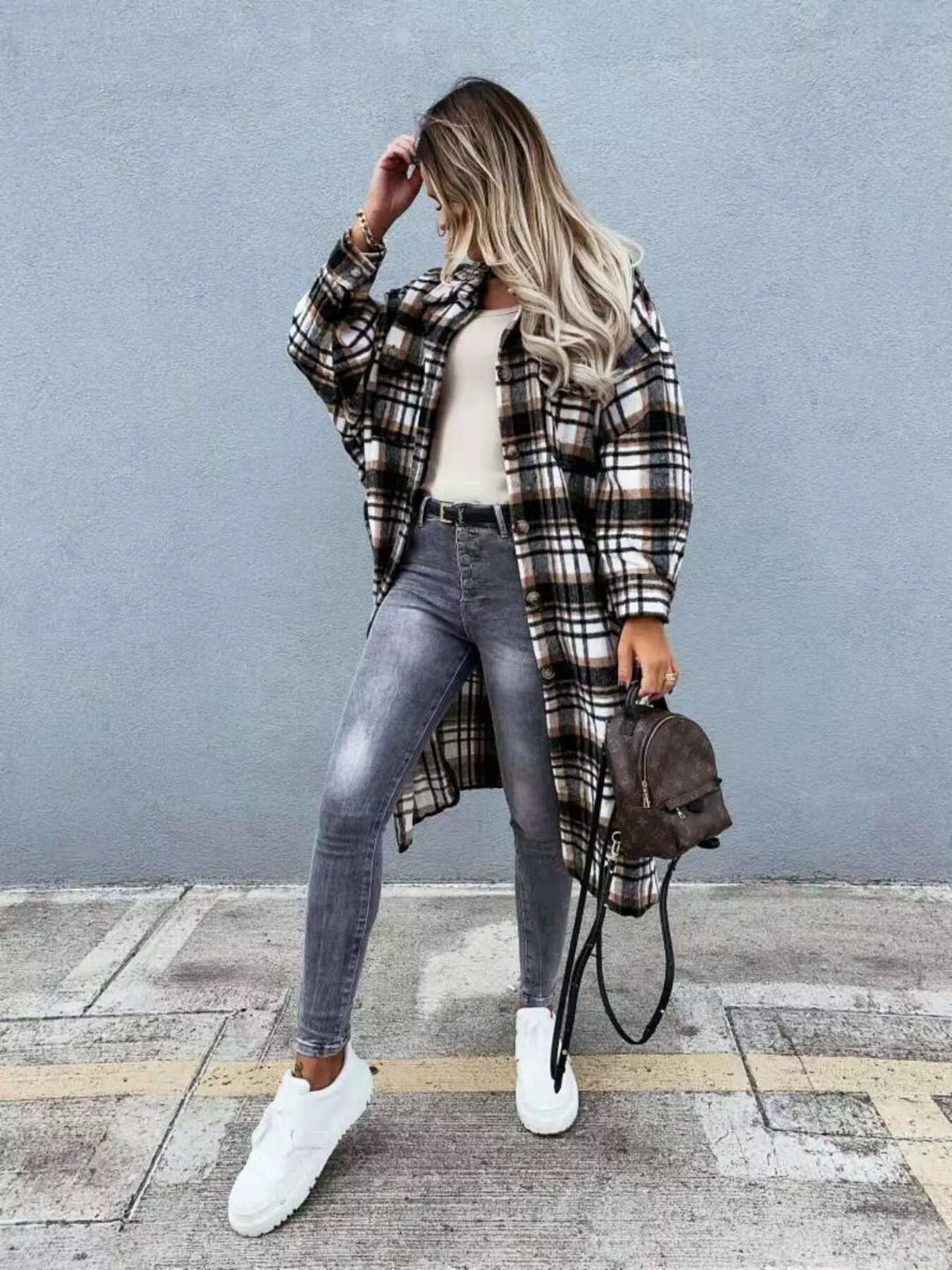 Plaid Button Up Longline Shacket (17)